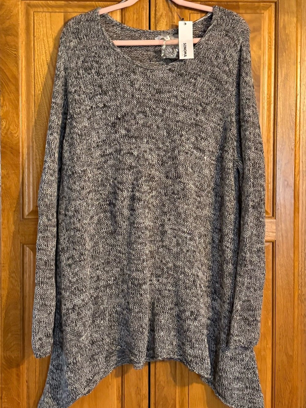 NWT Sonoma Marled Blue:Gray Crewneck Knit Sweater 3X
